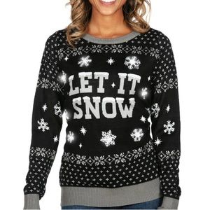 Tipsy Elves “let it snow” light up Christmas sweater Large